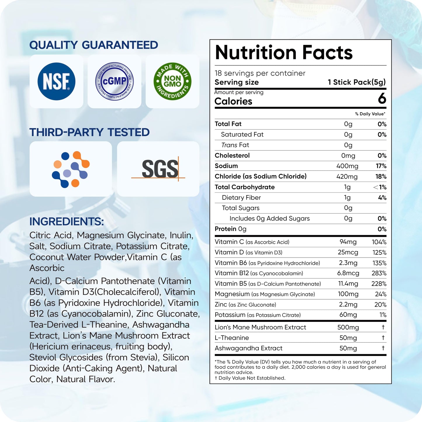 Hydravive Hydravive Electrolyte Powder Packets with Coconut Water — 5 Electrolytes, Magnesium Glycinate, Zero Sugar, Keto | NSF Certified, Non-GMO, 18 Sticks, Variety Pack