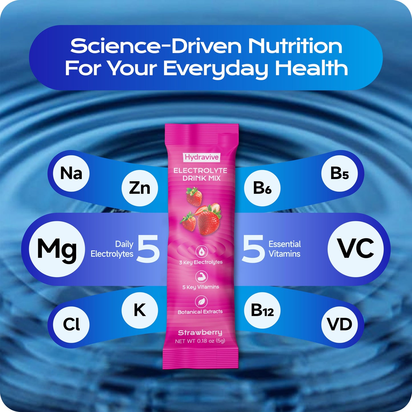 Hydravive Hydravive Electrolyte Powder Packets with Coconut Water — 5 Electrolytes, Magnesium Glycinate, Zero Sugar, Keto | NSF Certified, Non-GMO, 18 Sticks, Variety Pack